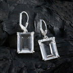 Crystal-Quartz-Middle-Eastern-Jiwoo-Solitaire-Dangle-White-925-Silver-Earring