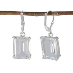 Crystal-Quartz-Middle-Eastern-Jiwoo-Solitaire-Dangle-White-925-Silver-Earring