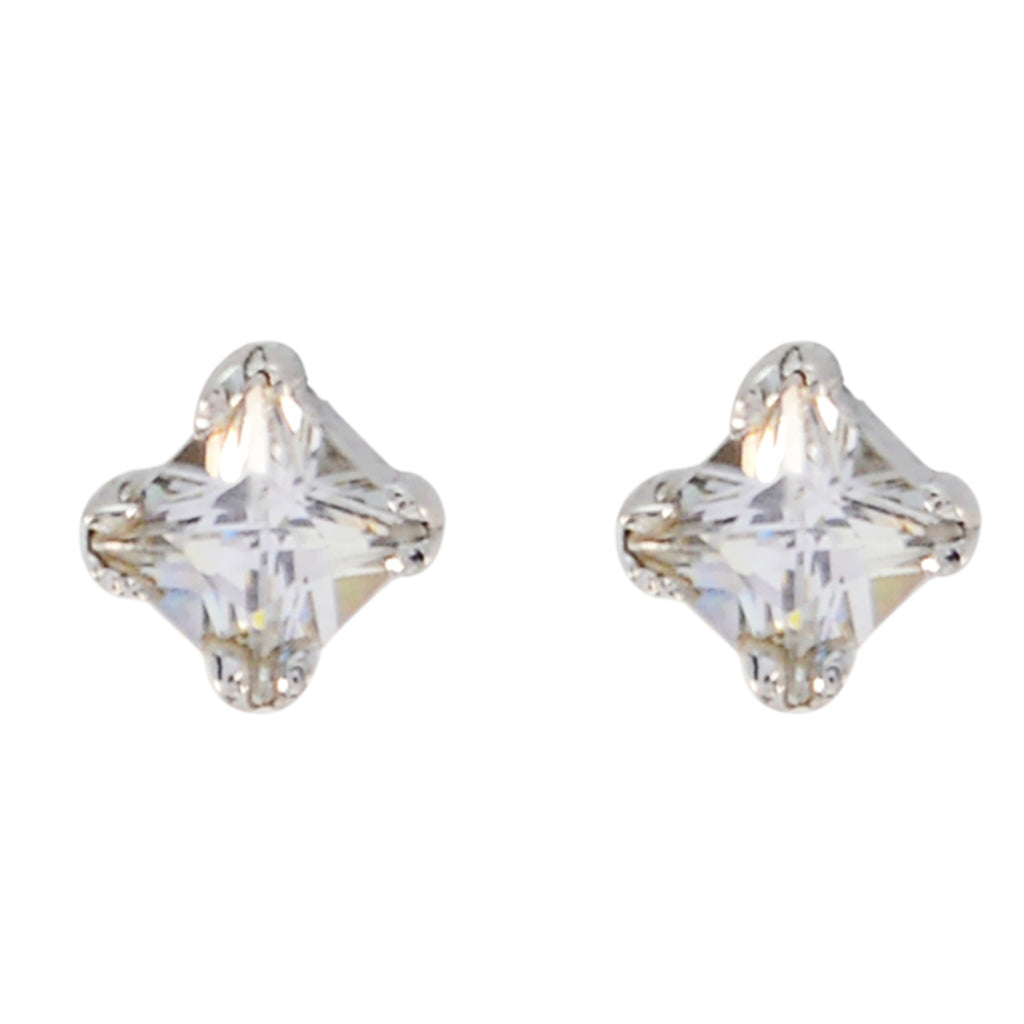 Crystal-Quartz-Australian-Ling-Solitaire-Stud-White-925-Sterling-Silver-Earring
