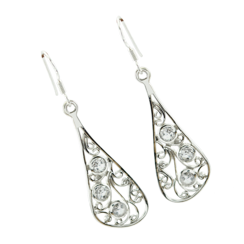 Crystal-Quartz-Turkish-Rebeca-multiple-Dangle-White-Silver-Earring