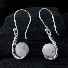 Dendrite-Opal-Spanish-Mei-Solitaire-Dangle-White-92.5-Silver-Earring
