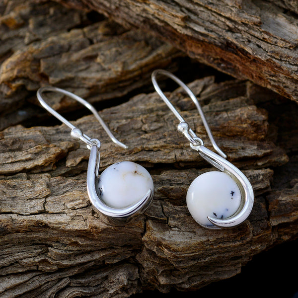 Dendrite-Opal-Spanish-Mei-Solitaire-Dangle-White-92.5-Silver-Earring