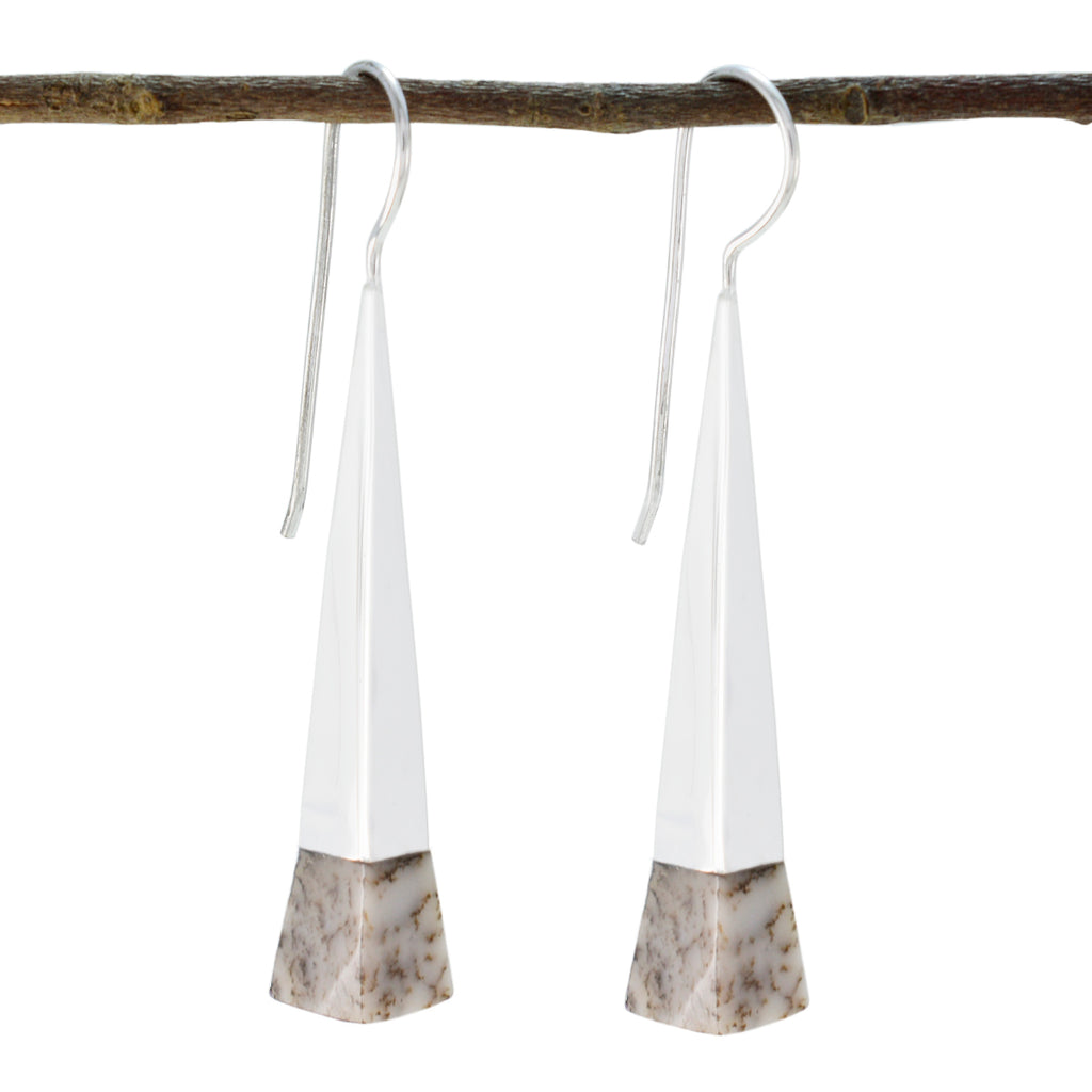 Dendrite-Opal-Korean-Aiko-Solitaire-Dangle-White-925-Sterling-Silver-Earring