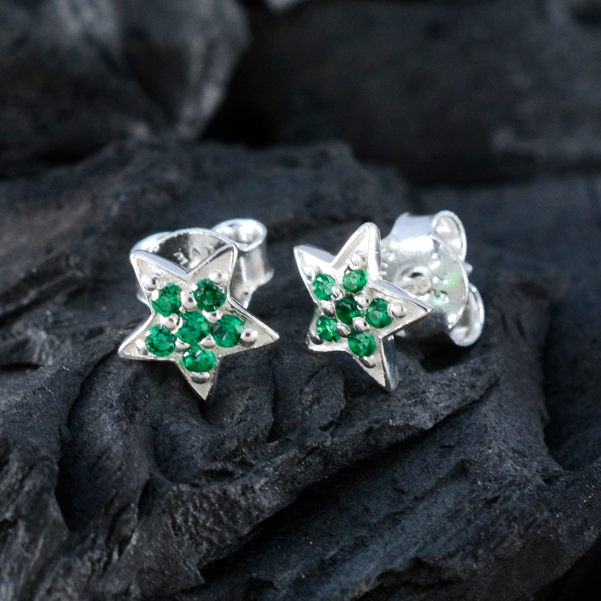 Emerald-CZ-Mexican-Paula-multiple-Stud-Green-Sterling-Silver-Earring