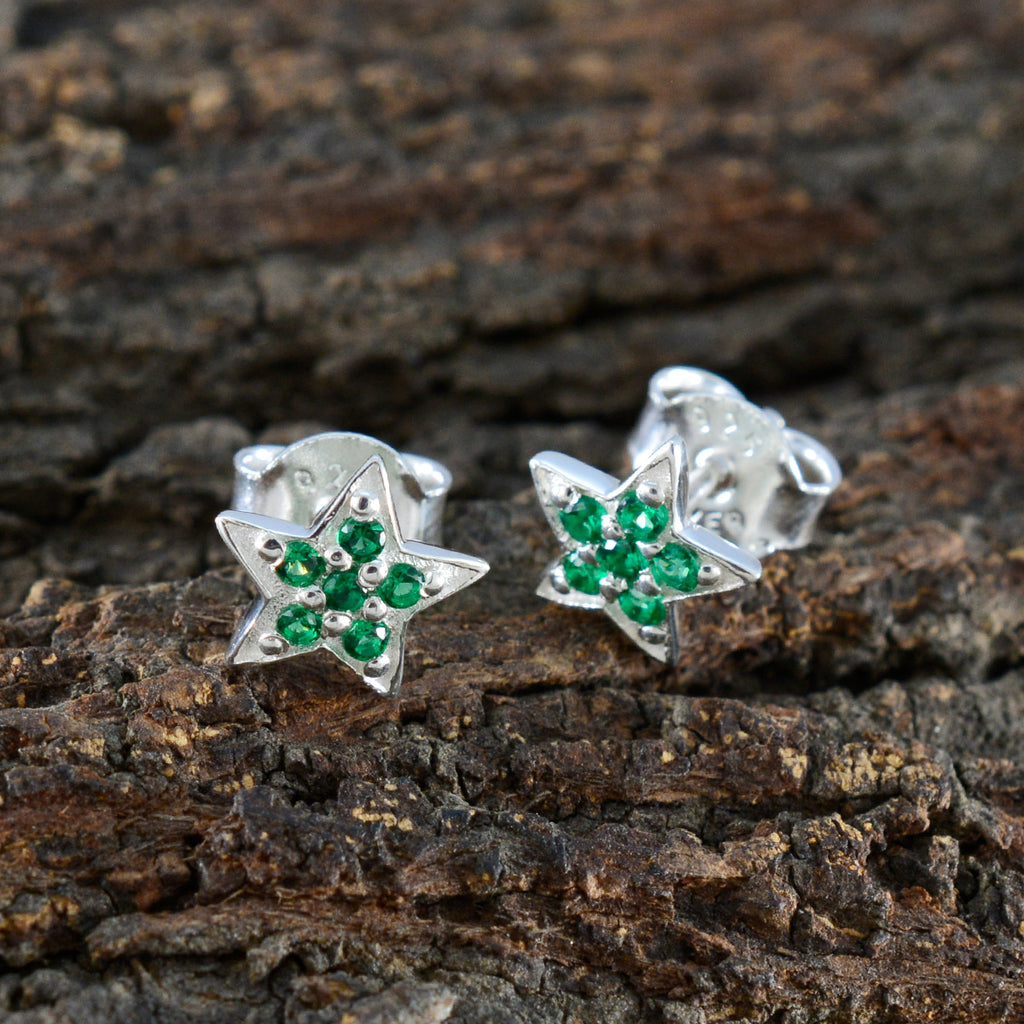Emerald-CZ-Mexican-Paula-multiple-Stud-Green-Sterling-Silver-Earring