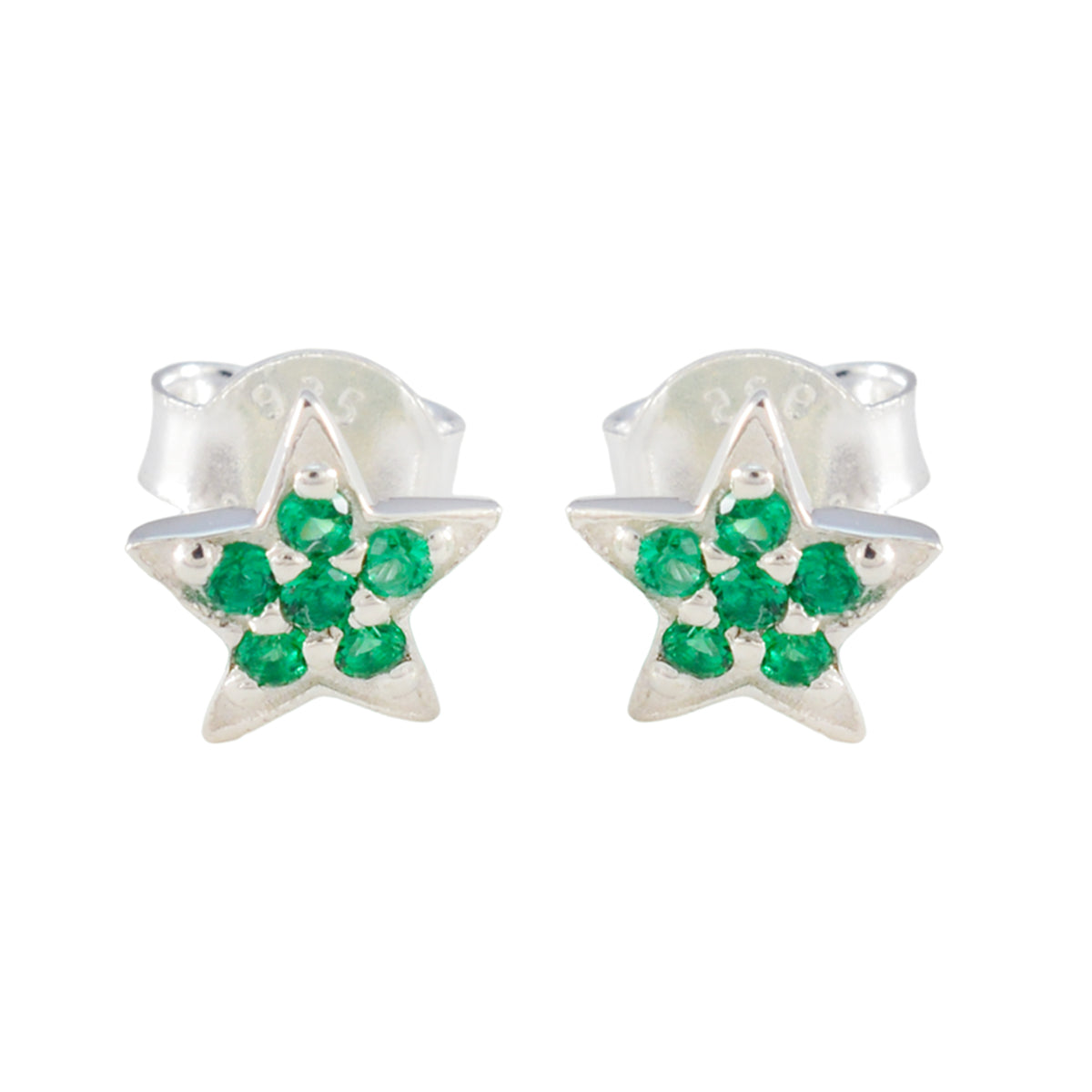 Emerald-CZ-Mexican-Paula-multiple-Stud-Green-Sterling-Silver-Earring