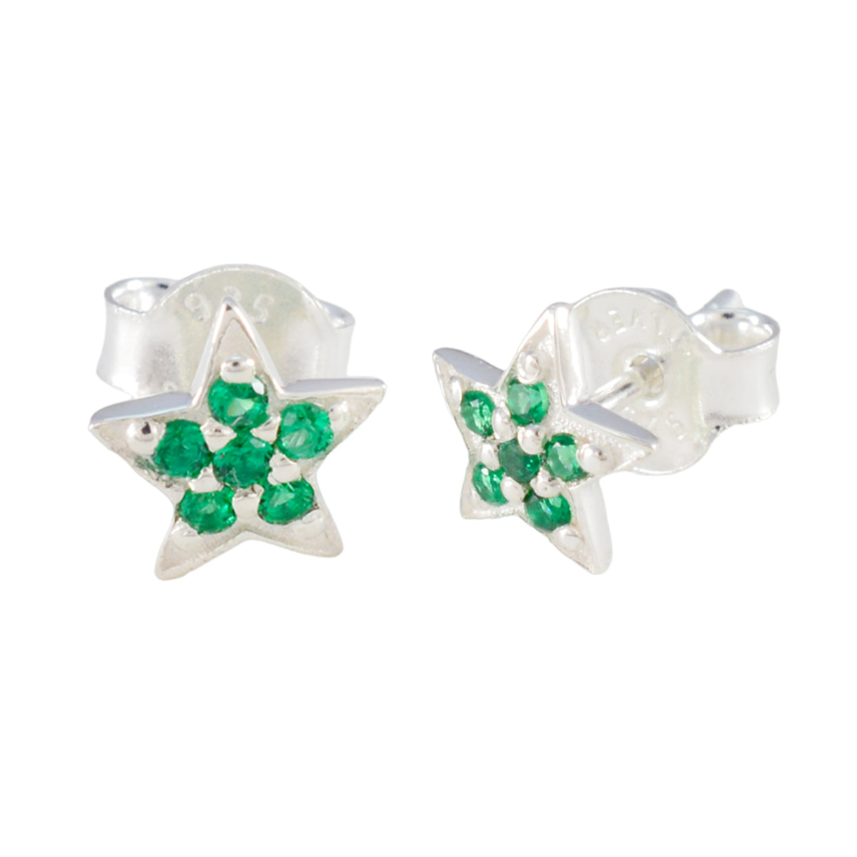 Emerald-CZ-Mexican-Paula-multiple-Stud-Green-Sterling-Silver-Earring