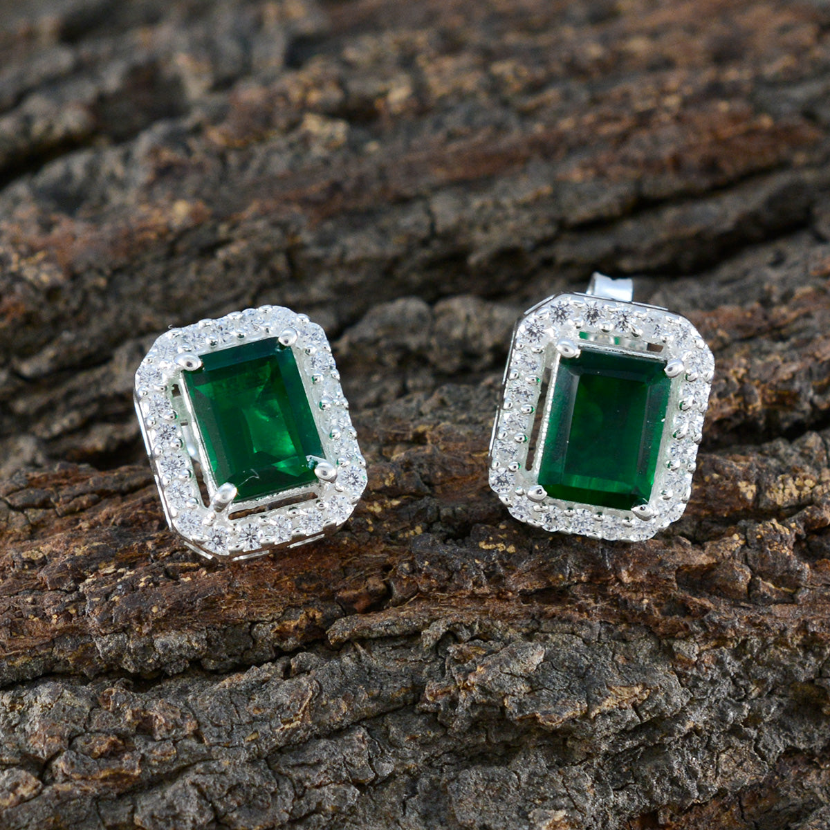 Emerald-CZ-Italian-Mariana-multiple-Stud-Green-925-Sterling-Silver-Earring