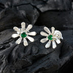 Emerald-CZ-Moroccan-Antonia-Solitaire-Stud-Green-92.5-Silver-Earring