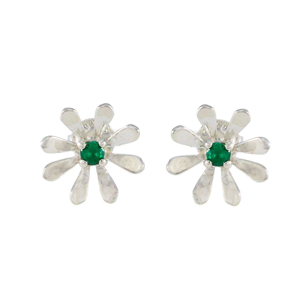 Emerald-CZ-Moroccan-Antonia-Solitaire-Stud-Green-92.5-Silver-Earring Imagen principal del producto