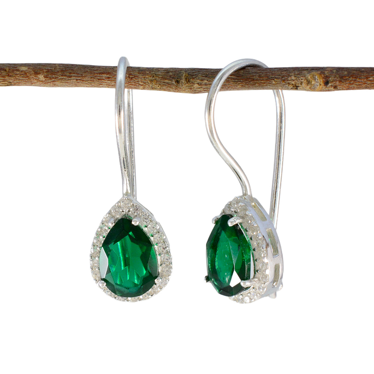 Emerald-CZ-Indian-Ayeesha-multiple-Dangle-Green-92.5-Silver-Earring