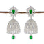 Emerald-CZ-Indian-Dewi-multiple-Stud-Green-925-Sterling-Silver-Earring