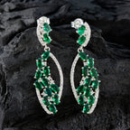 Emerald-CZ-Indian-Kristine-multiple-Stud-Green-Silver-Earring
