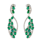 Emerald-CZ-Indian-Kristine-multiple-Stud-Green-Silver-Earring