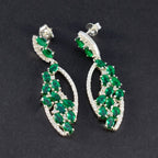 Emerald-CZ-Indian-Kristine-multiple-Stud-Green-Silver-Earring
