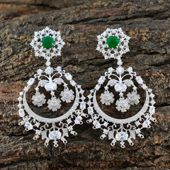 Emerald-CZ-Indian-Lakshmi-multiple-Stud-Green-Sterling-Silver-Earring