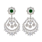 Emerald-CZ-Indian-Lakshmi-multiple-Stud-Green-Sterling-Silver-Earring