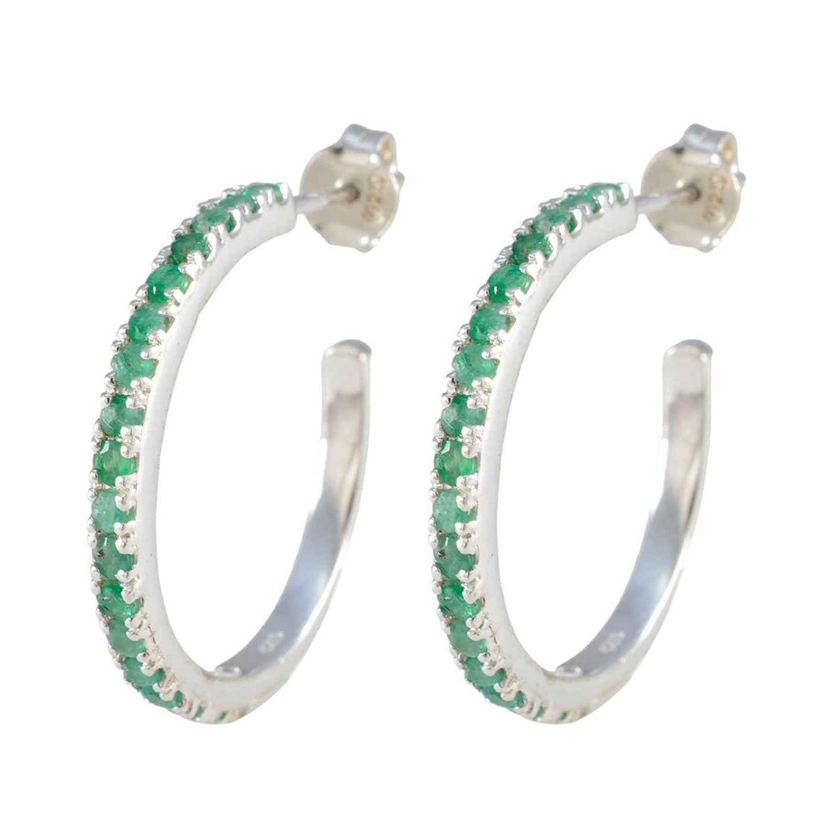 Indian-Emerald-Japanese-Charlotte-multiple-Stud-Green-92.5-Silver-Earring Главное изображение товара