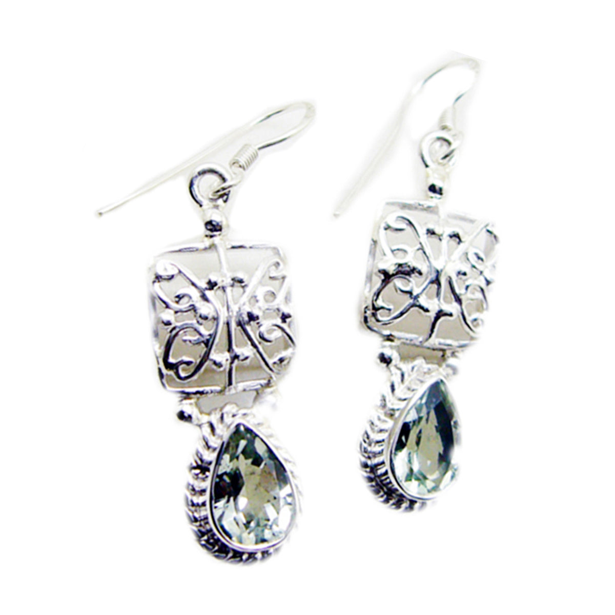 Amethyst-Middle-Eastern-Victoria-Solitaire-Dangle-Purple-925-Silver-Earring Hoofdafbeelding