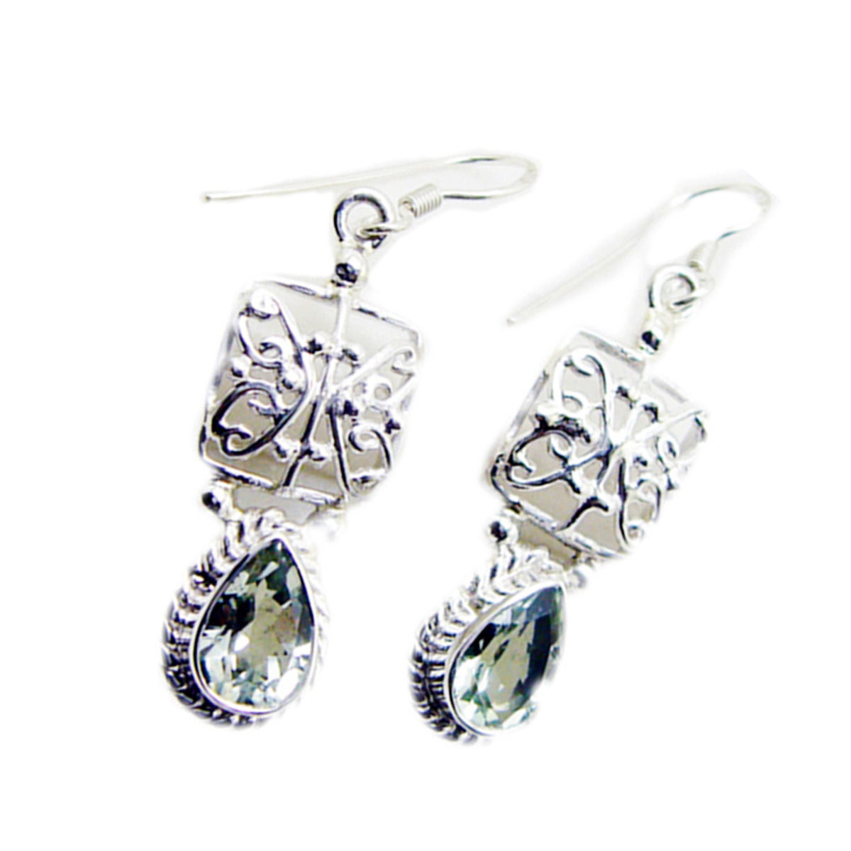 Amethist Midden-Oosterse Victoria Solitaire Dangle Paarse 925 Zilveren Oorbel Secundaire afbeelding