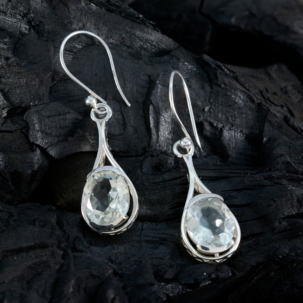 Grön ametist marockansk Bruna solitaire örhänge i sterlingsilver med hänge Sekundär produktbild