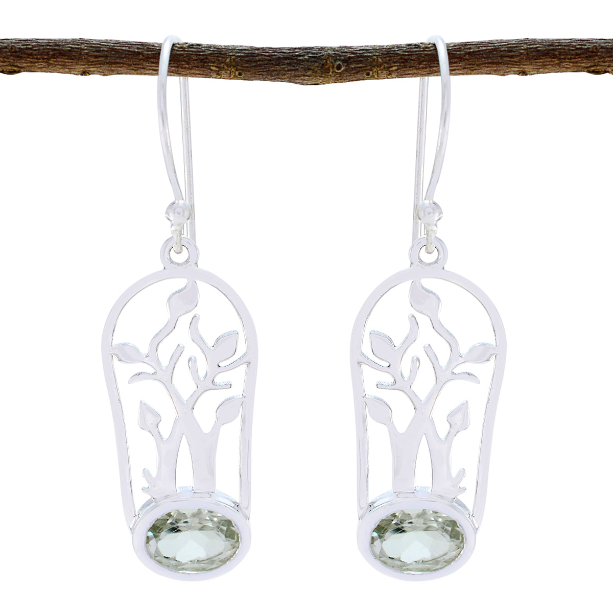 Amethyst-Korean-Riley-Solitaire-Dangle-Purple-Sterling-Silver-Earring Imagen principal del producto