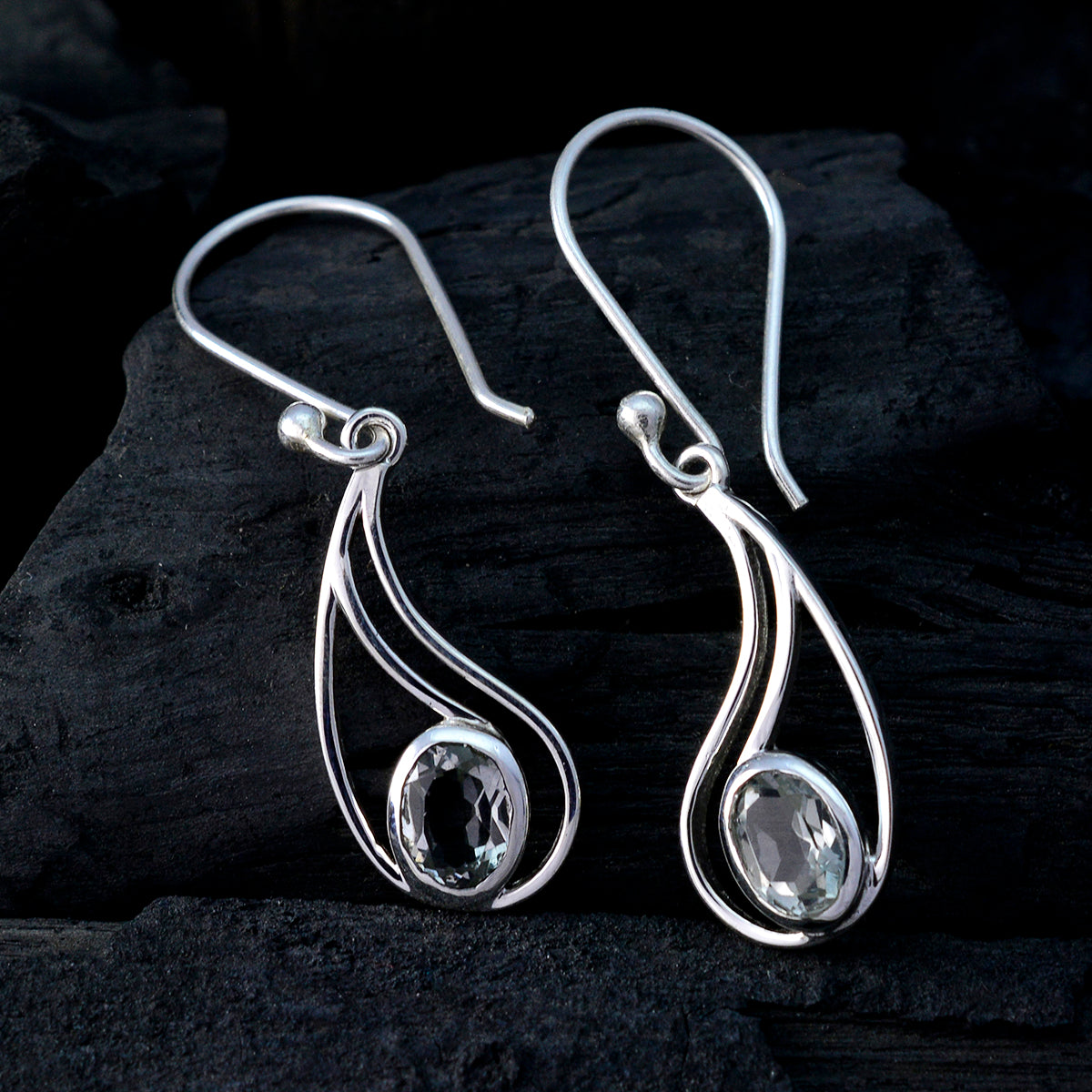 Green-Amethyst-Italian-Constanza-Solitaire-Dangle-Green-925-Sterling-Silver-Earring