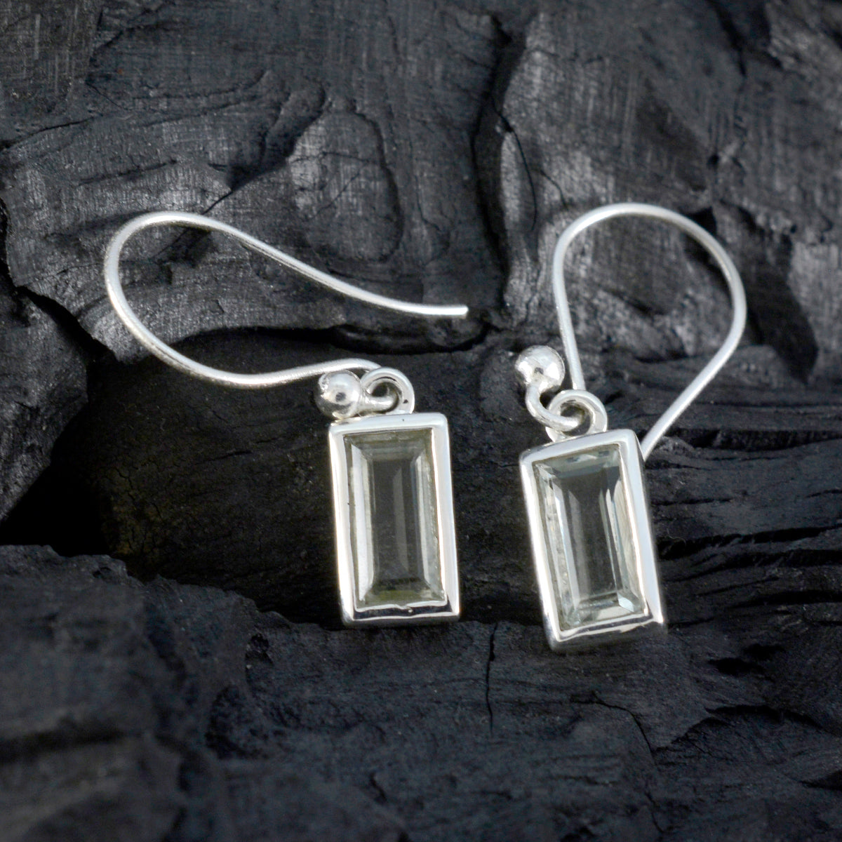 Groene amethist Marokkaanse Lili Solitaire Dangle Groene Zilveren Oorbel Secundaire afbeelding