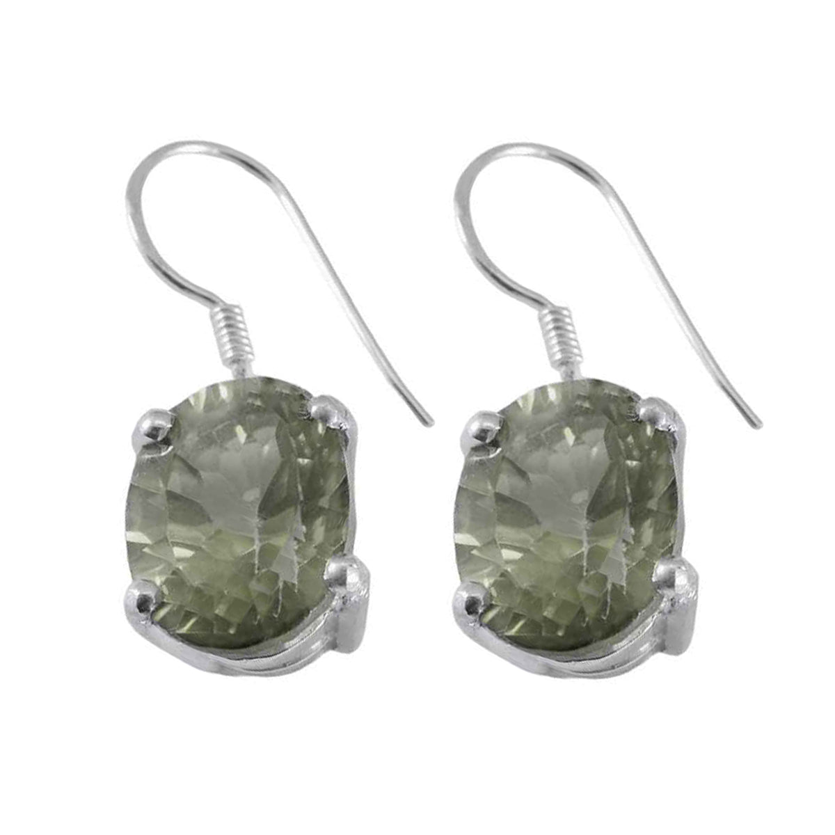 Green-Amethyst-Mexican-Haruka-Solitaire-Dangle-Green-925-Sterling-Silver-Earring Immagine principale del prodotto
