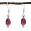 Garnet-Japanese-Joaquina-multiple-Dangle-Red-Silver-Earring