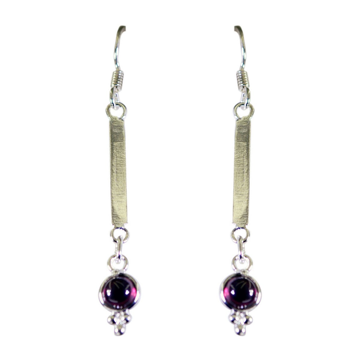 Garnet-French-Marie-multiple-Dangle-Red-925-Silver-Earring Image principale du produit