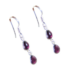 Garnet-Middle-Eastern-Luisa-multiple-Dangle-Red-Silver-Earring