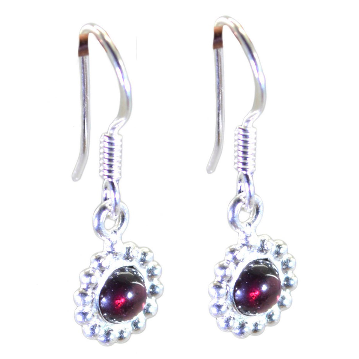 Boucles d'oreilles pendantes en argent sterling 925 rouge avec grenat turc Olivia Image secondaire du produit