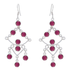 Garnet-German-Nayara-multiple-Dangle-Red-Silver-Earring
