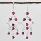 Garnet-German-Nayara-multiple-Dangle-Red-Silver-Earring