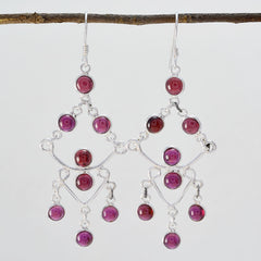 Garnet-German-Nayara-multiple-Dangle-Red-Silver-Earring