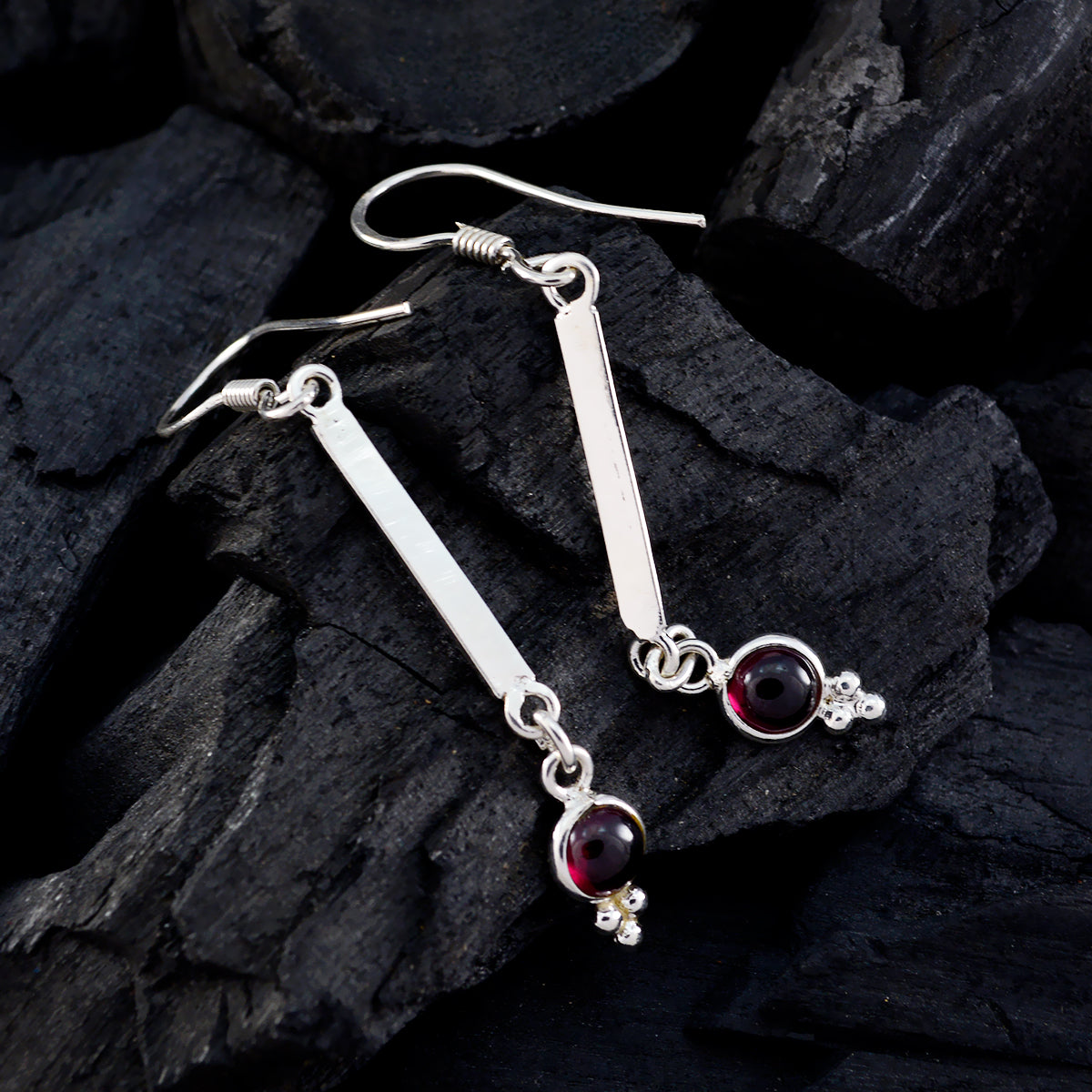 Garnet-Italian-Eliza-multiple-Dangle-Red-925-Sterling-Silver-Earring