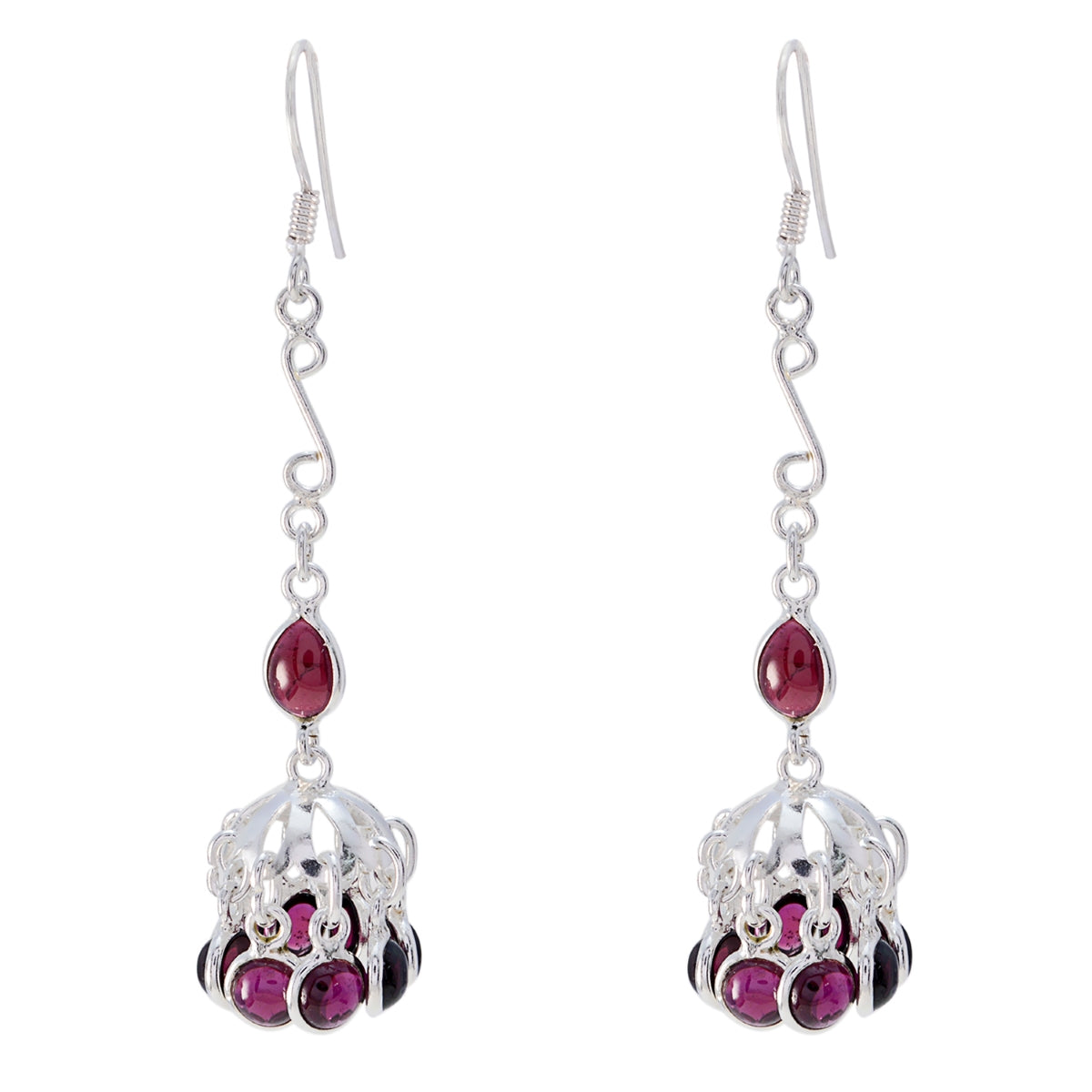 Garnet-Australian-Emilia-multiple-Dangle-Red-925-Silver-Earring