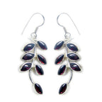 Garnet-Egyptian-Pilar-multiple-Dangle-Red-92.5-Silver-Earring