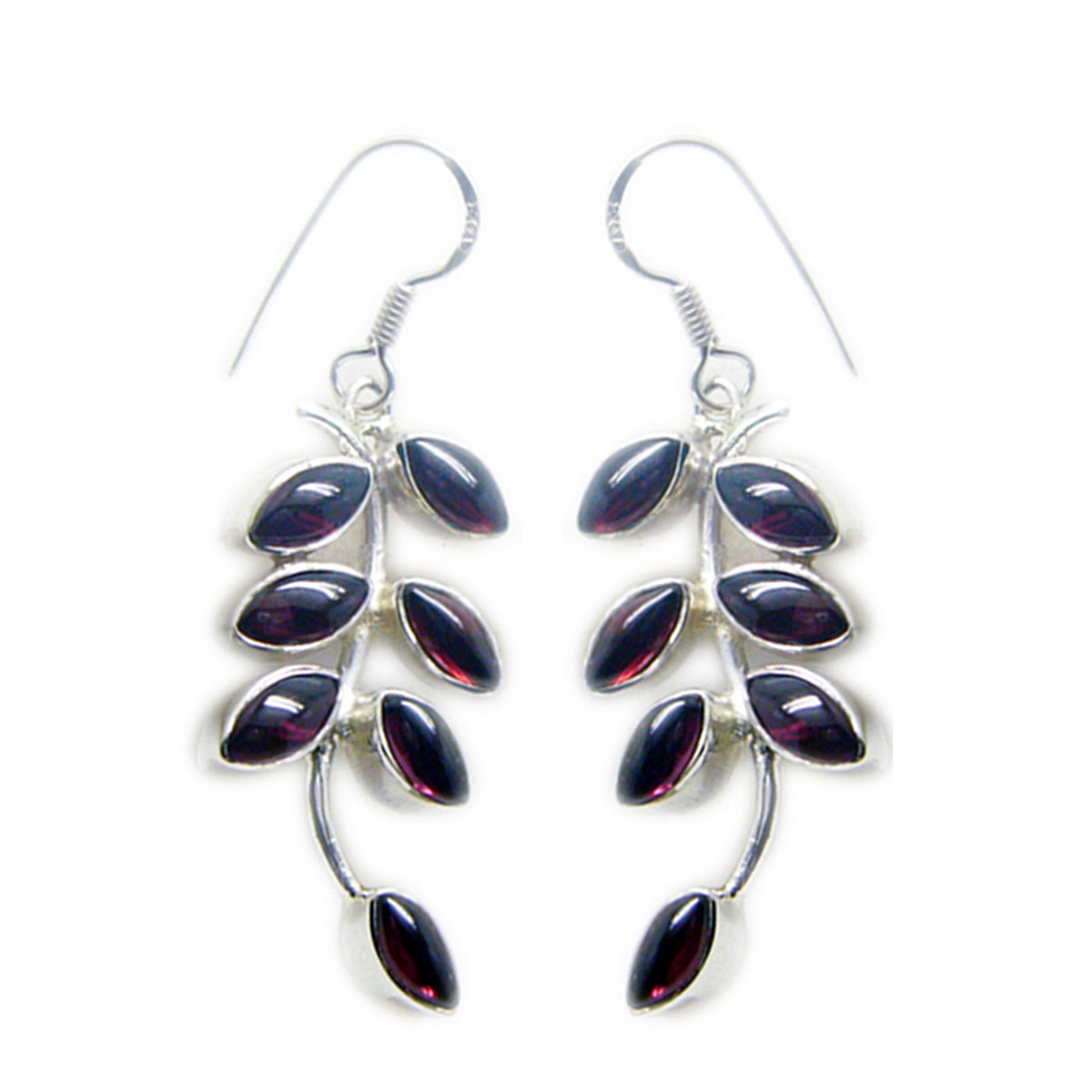 Garnet-Egyptian-Pilar-multiple-Dangle-Red-92.5-Silver-Earring