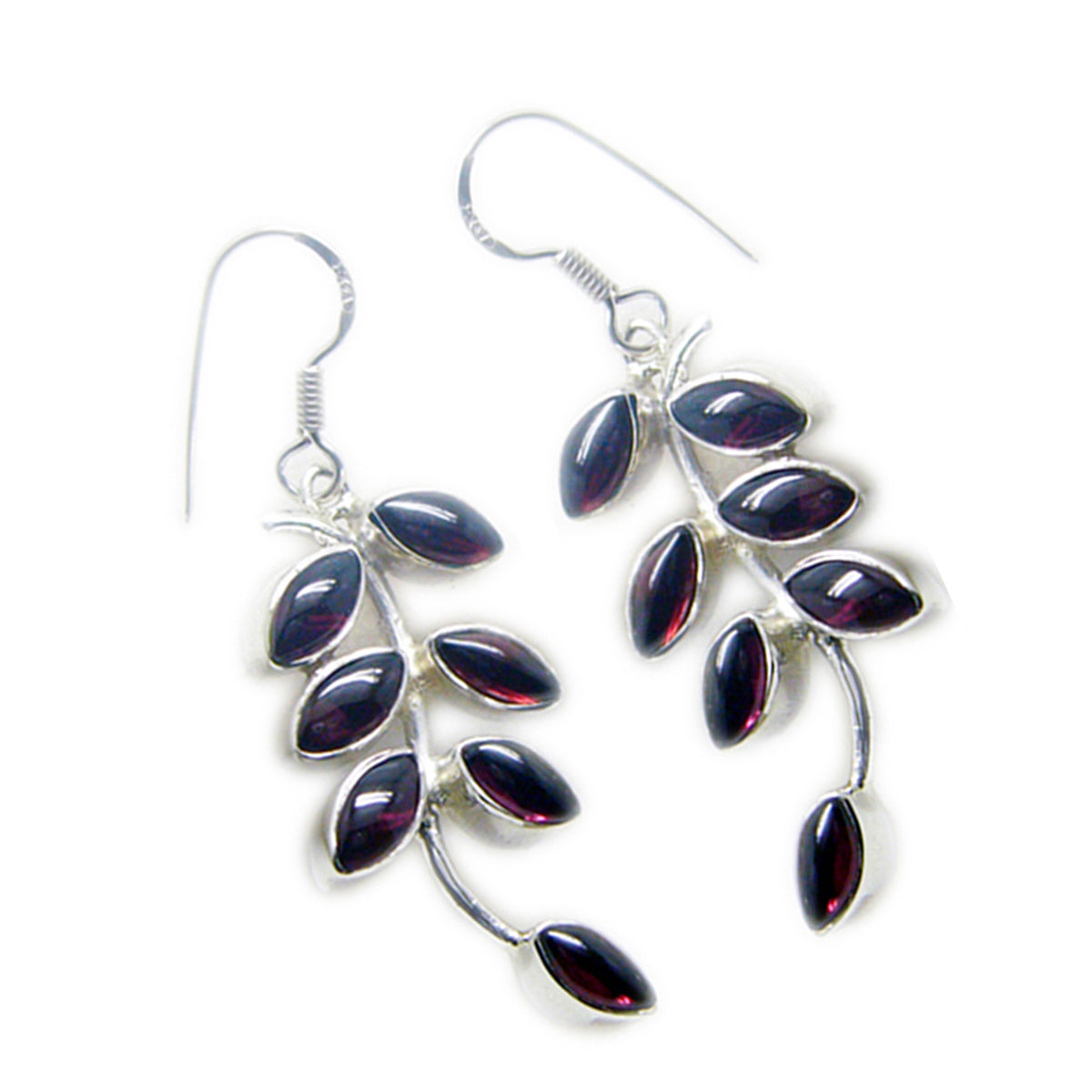 Garnet-Egyptian-Pilar-multiple-Dangle-Red-92.5-Silver-Earring