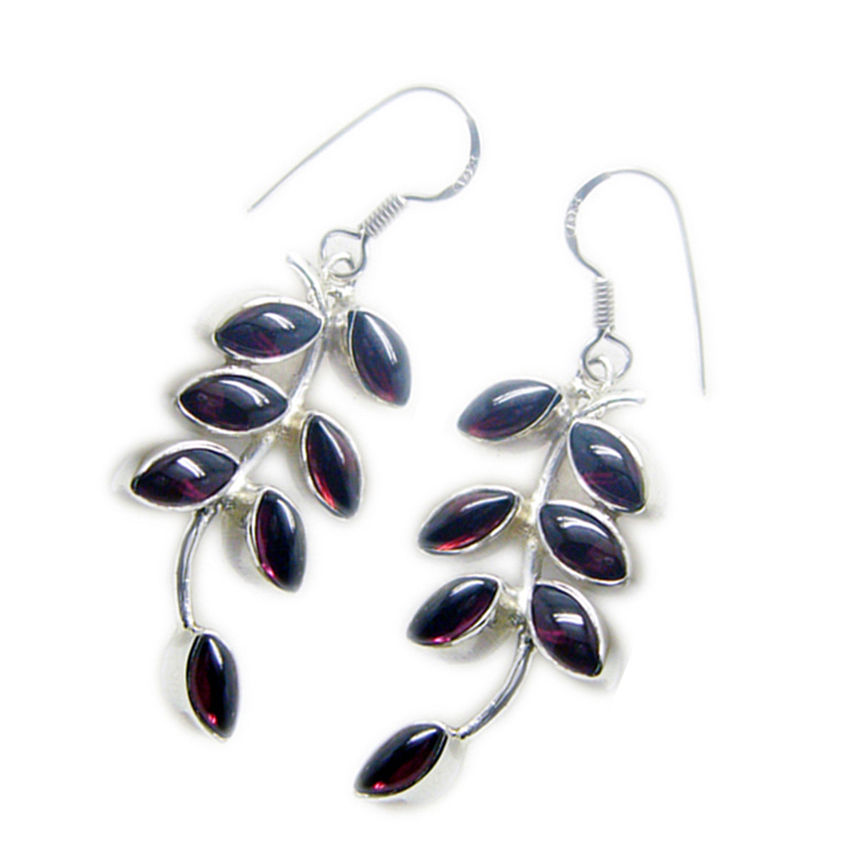 Garnet-Egyptian-Pilar-multiple-Dangle-Red-92.5-Silver-Earring