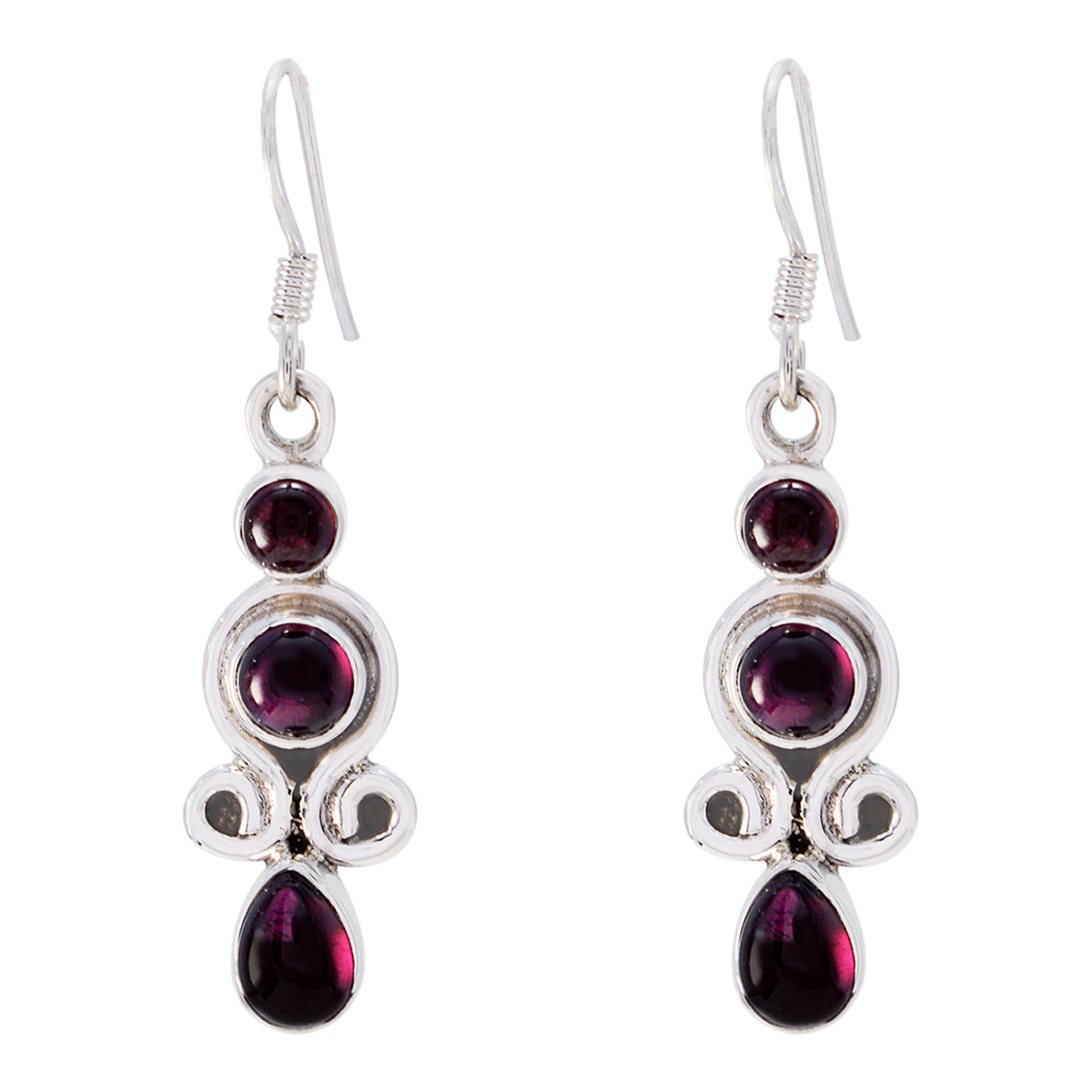 Garnet-American-Rebeca-multiple-Dangle-Red-925-Silver-Earring Huvudsaklig produktbild