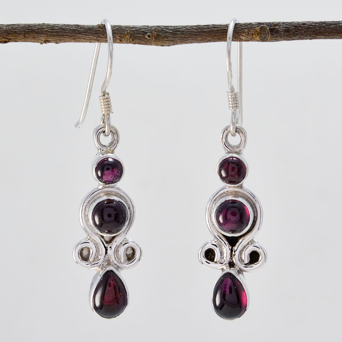 Garnet-American-Rebeca-multiple-Dangle-Red-925-Silver-Earring