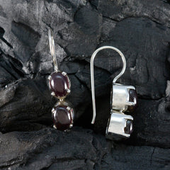 Garnet-Korean-Renata-multiple-Dangle-Red-Silver-Earring