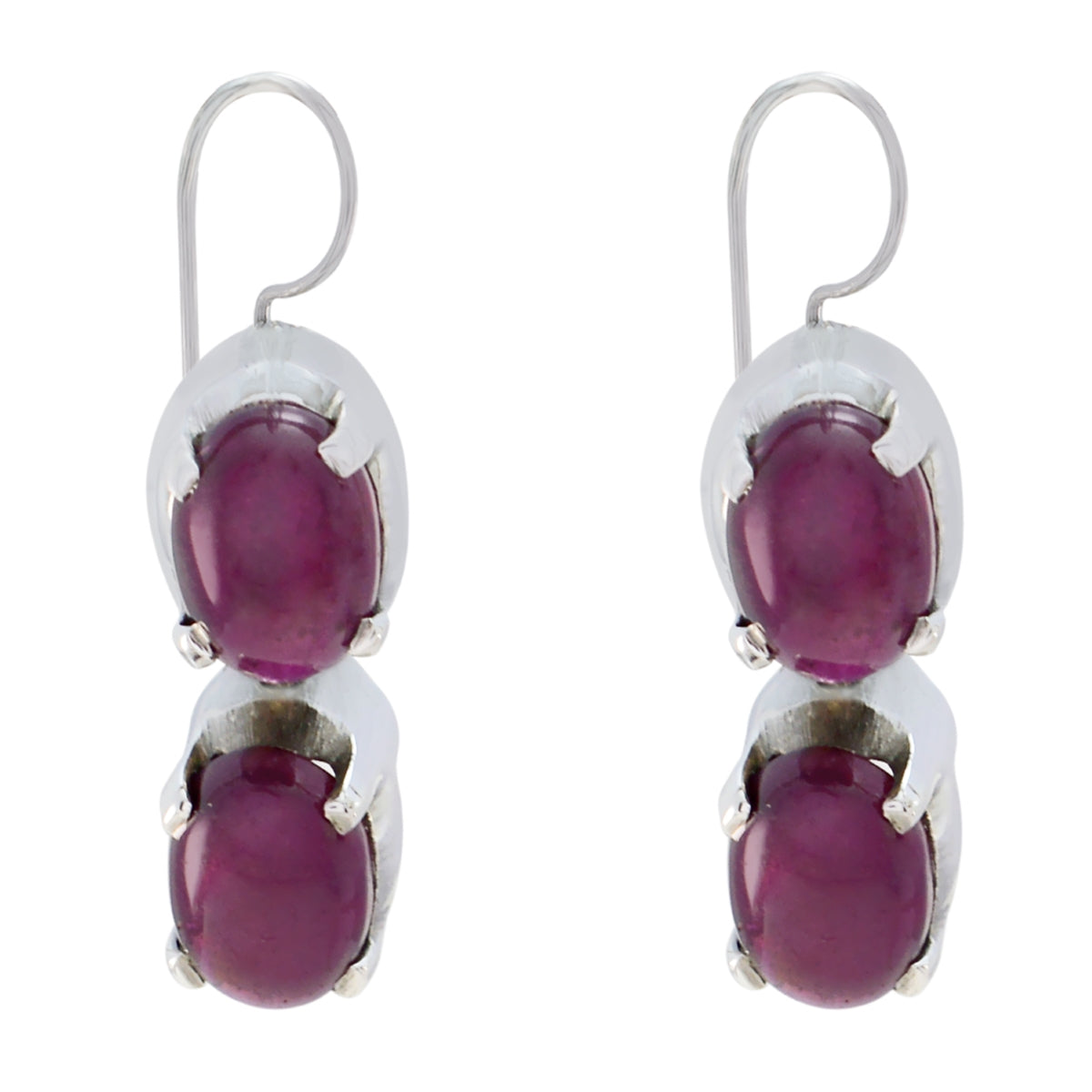 Garnet-Korean-Renata-multiple-Dangle-Red-Silver-Earring Huvudsaklig produktbild