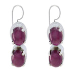 Garnet-Korean-Renata-multiple-Dangle-Red-Silver-Earring