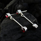 Garnet-Japanese-Rosa-multiple-Stud-Red-Silver-Earring