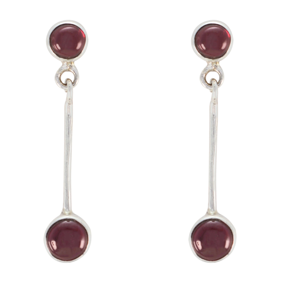 Garnet-Japanese-Rosa-multiple-Stud-Red-Silver-Earring Главное изображение товара