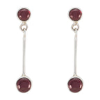 Garnet-Japanese-Rosa-multiple-Stud-Red-Silver-Earring